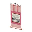 Hanging Scroll Pink / Mountains