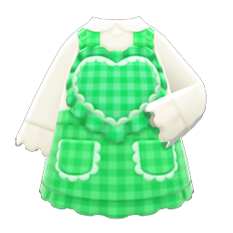 Heart Apron Green