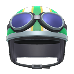 Helmet With Goggles Green