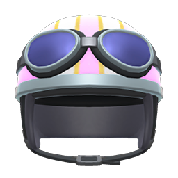 Helmet With Goggles Pink