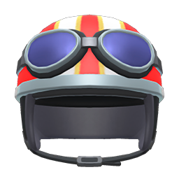 Helmet With Goggles Red