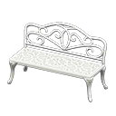 Iron Garden Bench White