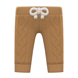 Animal Crossing Knit Pants|Brown Image