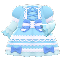 Animal Crossing Lace-up Dress|Blue Image