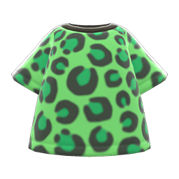 Leopard Tee Green