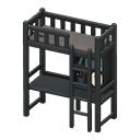 Animal Crossing Loft Bed With Desk|Black / Black Image