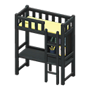 Loft Bed With Desk Black / Yellow