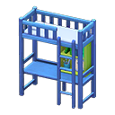 Loft Bed With Desk Blue / Light blue