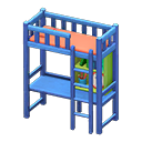 Loft Bed With Desk Blue / Orange