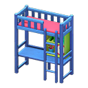 Loft Bed With Desk Blue / Pink