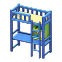 Loft Bed With Desk Blue / Yellow