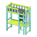 Loft Bed With Desk Light blue / Black