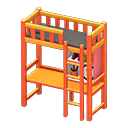 Loft Bed With Desk Orange / Black