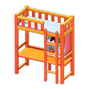 Loft Bed With Desk Orange / Light blue