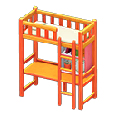 Loft Bed With Desk Orange / White