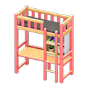 Loft Bed With Desk Pink / Black