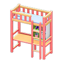 Loft Bed With Desk Pink / Light blue