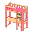 Loft Bed With Desk Pink / Pink