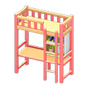 Loft Bed With Desk Pink / Yellow