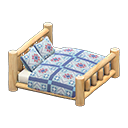 Log Bed White wood / Quilted