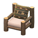 Log Chair Dark wood / Bears