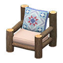 Log Chair Dark wood / Quilted