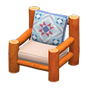 Log Chair Orange wood / Quilted