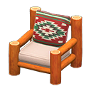 Log Chair Orange wood / Southwestern flair