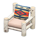 Log Chair White birch / Geometric print