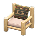 Log Chair White wood / Bears