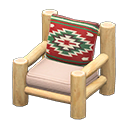 Log Chair White wood / Southwestern flair