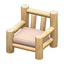 Log Chair White wood