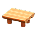 Log Dining Table Orange wood