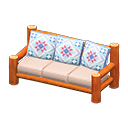 Log Extra-long Sofa Orange wood / Quilted