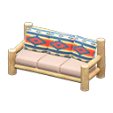 Log Extra-long Sofa White wood / Geometric print