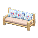 Log Extra-long Sofa White wood / Quilted