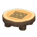 Log Round Table Dark wood / Bears