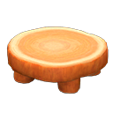 Log Round Table Orange wood