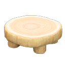 Log Round Table White wood