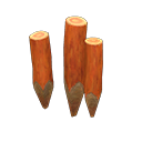 Log Stakes Orange wood