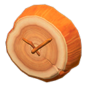 Log Wall-mounted Clock Orange wood