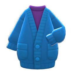 Animal Crossing Long Chenille Cardigan|Blue Image