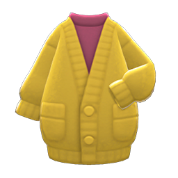 Long Chenille Cardigan Mustard