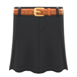 Animal Crossing Long Denim Skirt|Black Image