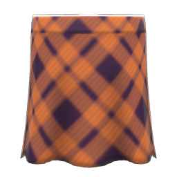 Animal Crossing Long Plaid Skirt|Beige Image