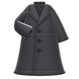 Animal Crossing Long Pleather Coat|Black Image