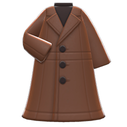Long Pleather Coat Brown