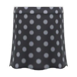 Animal Crossing Long Polka Skirt|Black Image