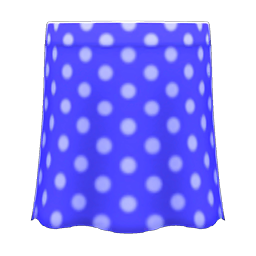 Long Polka Skirt Blue