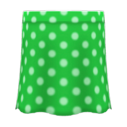 Long Polka Skirt Green